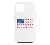 Carcasa para iPhone 13 Paws Stripes 4th July Flag Black Long Haired Dachshund Lover