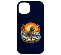 Carcasa para iPhone 13 Perro de Agua Perro Surf Playa Puesta de Sol Vacaciones