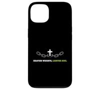 Carcasa para iPhone 13 Pesos más Pesados más Ligero Alma Cristiana fe Fitness Atleta
