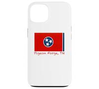 Carcasa para iPhone 13 Pigeon Forge, Recuerdo de la Bandera de Estados Unidos de Tennessee