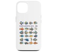 Carcasa para iPhone 13 Playa Gaviota Azul México Colorido Pez Diseño