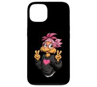 Carcasa para iPhone 13 Pollo Divertido con Gafas Bandana Rosa Crazy Chicken Lady