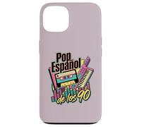 Carcasa para iPhone 13 Pop Español de los 90 Retro Cassette Tape Keytar Español