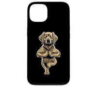 Carcasa para iPhone 13 Pose Divertida con Forma de árbol para Perros con Forma de Cachorro de Golden Retriever, Vrikshasana