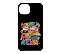 Carcasa para iPhone 13 Pregúntame sobre mi Agenda Gay Orgullo LGBT Divertido