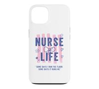 Carcasa para iPhone 13 Preppy Nurse Cute Bow Nurse Cita Divertido RN Trabajo Enfermera Humor