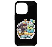 Carcasa para iPhone 13 Pro 6 años cumpleaños Ninja Boys Six 6th Sexto Kids Party Cute