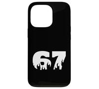 Carcasa para iPhone 13 Pro 67 Flame Drip Number Bold Minimal Fire Theme Diseño Gráfico