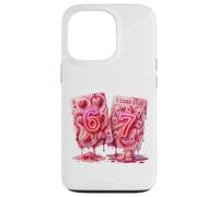 Carcasa para iPhone 13 Pro 67 Six Seven Valentine Hearts Poker Card Meme Couple Girls