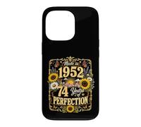Carcasa para iPhone 13 Pro 74 Year Old Made in 1952 Floral Sunflower 74th Bday Women