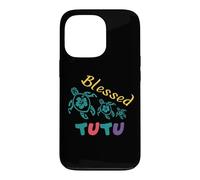 Carcasa para iPhone 13 Pro Abuela tutú Hawaiana bendita con Tortugas Marinas de Honu