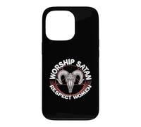 Carcasa para iPhone 13 Pro Adoración Satanás Respeto Mujeres Feminista Satanista Satánico