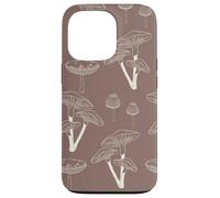 Carcasa para iPhone 13 Pro Aesthetic Cottagecore Vintage Mushroom Garden Brown
