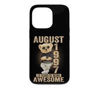 Carcasa para iPhone 13 Pro Agosto 1997 29 cumpleaños 2026 Mujer 29 años Oso de Peluche