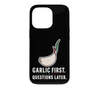 Carcasa para iPhone 13 Pro Ajo Primeras Preguntas más Tarde Divertido Amante de la Comida Italiana