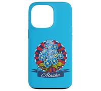 Carcasa para iPhone 13 Pro Alaska Alpine Forget Me Not Patriotic Proud Alaska Bandera de Estados Unidos