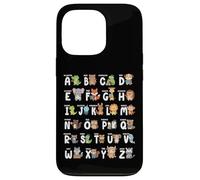 Carcasa para iPhone 13 Pro Alfabeto Animales ABC Letras Jardín de Infantes Niño Niñas Maestro