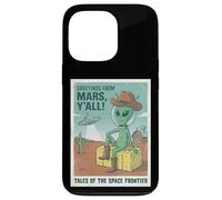 Carcasa para iPhone 13 Pro Alien Cowboy Saludos Desde Marte Espacio OVNI Retro Western