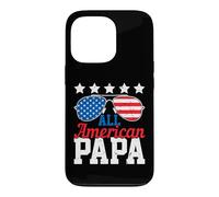 Carcasa para iPhone 13 Pro All American Papa 4th of July American Flag Dad Grandpa