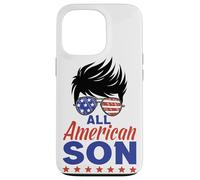 Carcasa para iPhone 13 Pro All American Son 4th of July Sunglasses USA Flag