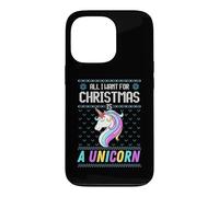 Carcasa para iPhone 13 Pro All I Want For Christmas Is A Unicorn Ugly Sweater Christmas Fun