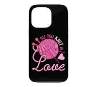 Carcasa para iPhone 13 Pro All You Knit Is Love - Juego de Notas para Tejer