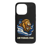 Carcasa para iPhone 13 Pro Am Yisrael Chai León de Judá Bandera Israelí Inglés