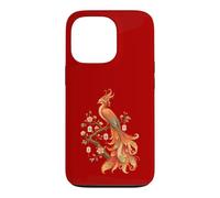Carcasa para iPhone 13 Pro Amante de los Azulejos de Mahjong Phoenix con Forma de pájaro fénix en Flor