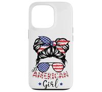Carcasa para iPhone 13 Pro American Girls - Moño patriótico desordenado para Hija del 4 de Julio