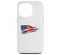 Carcasa para iPhone 13 Pro American Patriotic Fighter Jets USA Flag ondeando el 4 de Julio