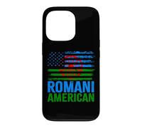 Carcasa para iPhone 13 Pro American Romani | Banderas de Roma Traveller & USA envejecidas