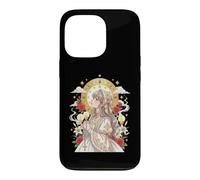 Carcasa para iPhone 13 Pro Anime Coqueta Católica Sagrada Vintage Kitsch Rosario Floral