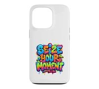 Carcasa para iPhone 13 Pro Aprovecha tu Momento Retro Estética Vibrante