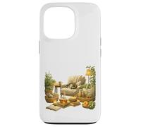 Carcasa para iPhone 13 Pro Arte de retiro de Gatos en casa Verde Acogedor