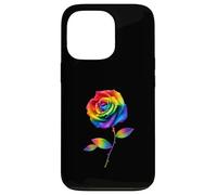 Carcasa para iPhone 13 Pro Arte Floral botánico Pride Rose Rainbow