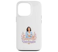 Carcasa para iPhone 13 Pro Arte Floral de Fuerza de Mujer irrompible empoderada
