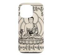 Carcasa para iPhone 13 Pro Arte Vintage de Buda Serene para Meditación y Mindfulness
