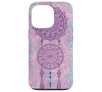 Carcasa para iPhone 13 Pro Atrapasueños púrpura Boho mágico Batik étnico sueños de Bruja