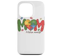 Carcasa para iPhone 13 Pro Autismo Mom Life Colorido Corazón Concientización Diseño