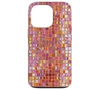 Carcasa para iPhone 13 Pro Azulejos de Mosaico de Vidrio Italiano Sicilia Rosa Naranja Preppy