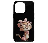 Carcasa para iPhone 13 Pro Baby Squirrel Kawaii Character Pink Leopard Glasses Retrato