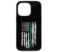 Carcasa para iPhone 13 Pro Back The Green Thin Green Line American Flag Border Patrol