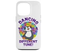 Carcasa para iPhone 13 Pro Bailando a una melodía Diferente Pingüino Conciencia Autismo