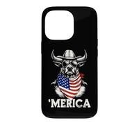 Carcasa para iPhone 13 Pro Bandana Barral Racer con la Bandera Estadounidense de Rodeo Cowboy Country