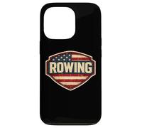 Carcasa para iPhone 13 Pro Bandera Americana Vintage Rowing Crew Atleta Rower Patriot USA