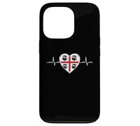 Carcasa para iPhone 13 Pro Bandera de Cerdeña Heartbeat Four Moros Pride Design