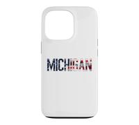 Carcasa para iPhone 13 Pro Bandera Estadounidense del 4 de Julio de Michigan