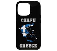Carcasa para iPhone 13 Pro Bandera Retro de Grecia Envejecida de Corfú
