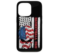 Carcasa para iPhone 13 Pro Basketball Dad American Flag Skull Patriotic 4th of July