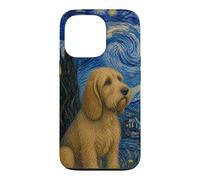 Carcasa para iPhone 13 Pro Basset Fauve de Bretagne Perro Van Gogh Noche Estrellada